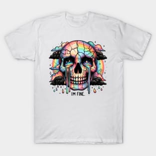 "I'm Fine" Crying Cracked Skull T-Shirt